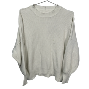 aerie White‎ Mock neck Cable Knit Coastal Oversized Sweater large